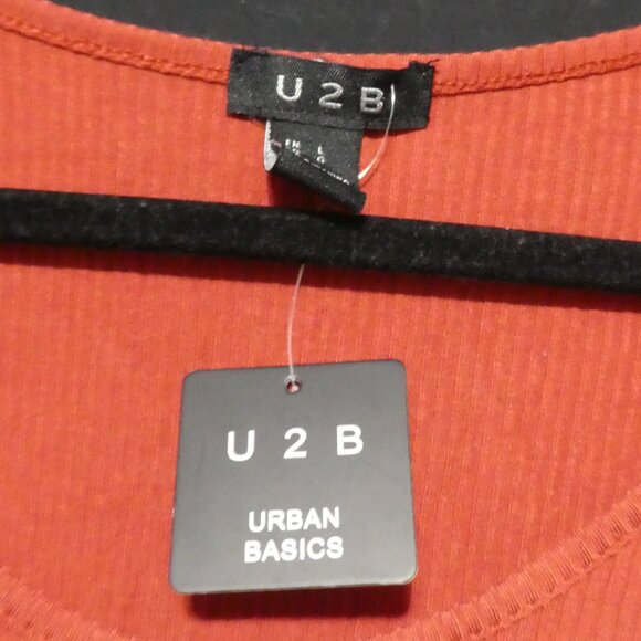 U2B - URBAN BASICS | large | Ribbed Long Sleeve Orange Bodysuit | NWT - Picture 9 of 15